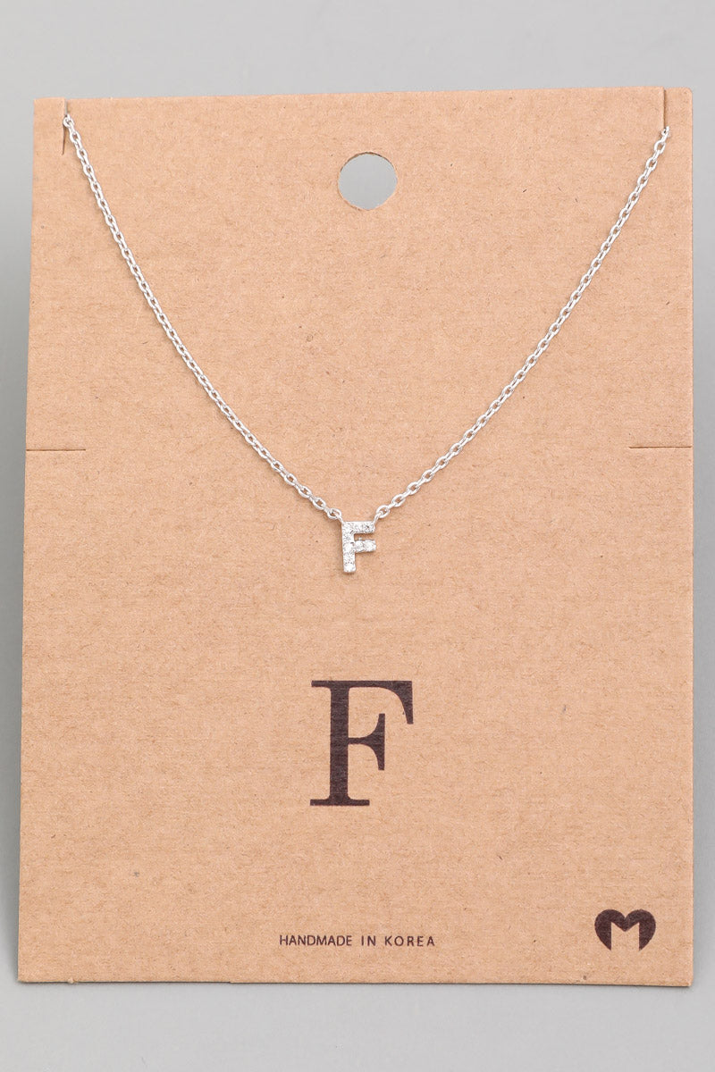 Mini Initial F Necklace