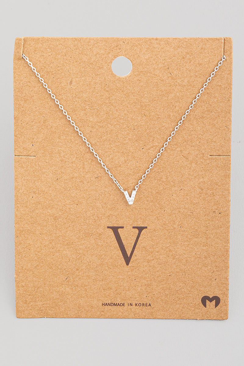 Mini Initial V Necklace