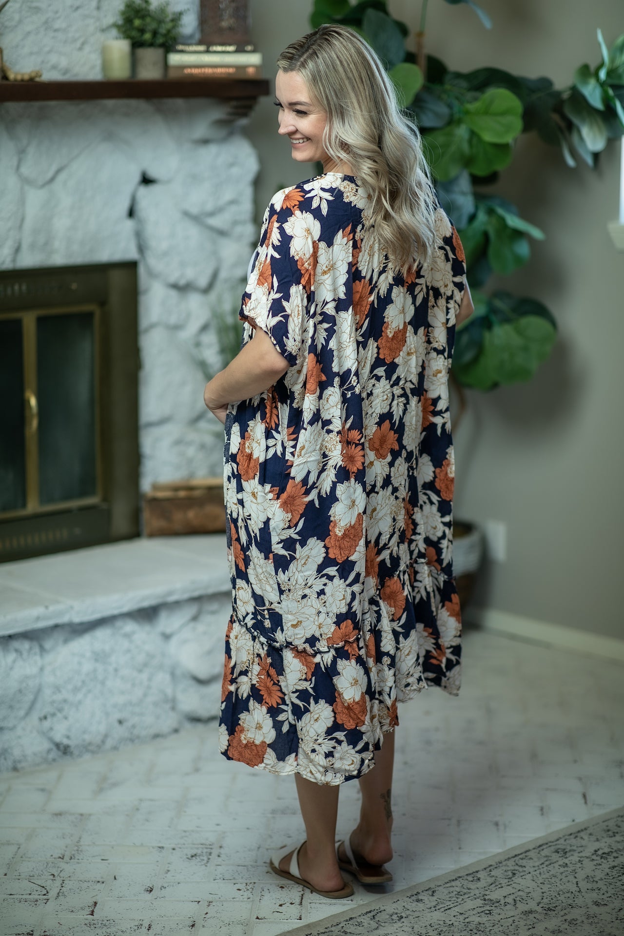 Floral Print Kimono