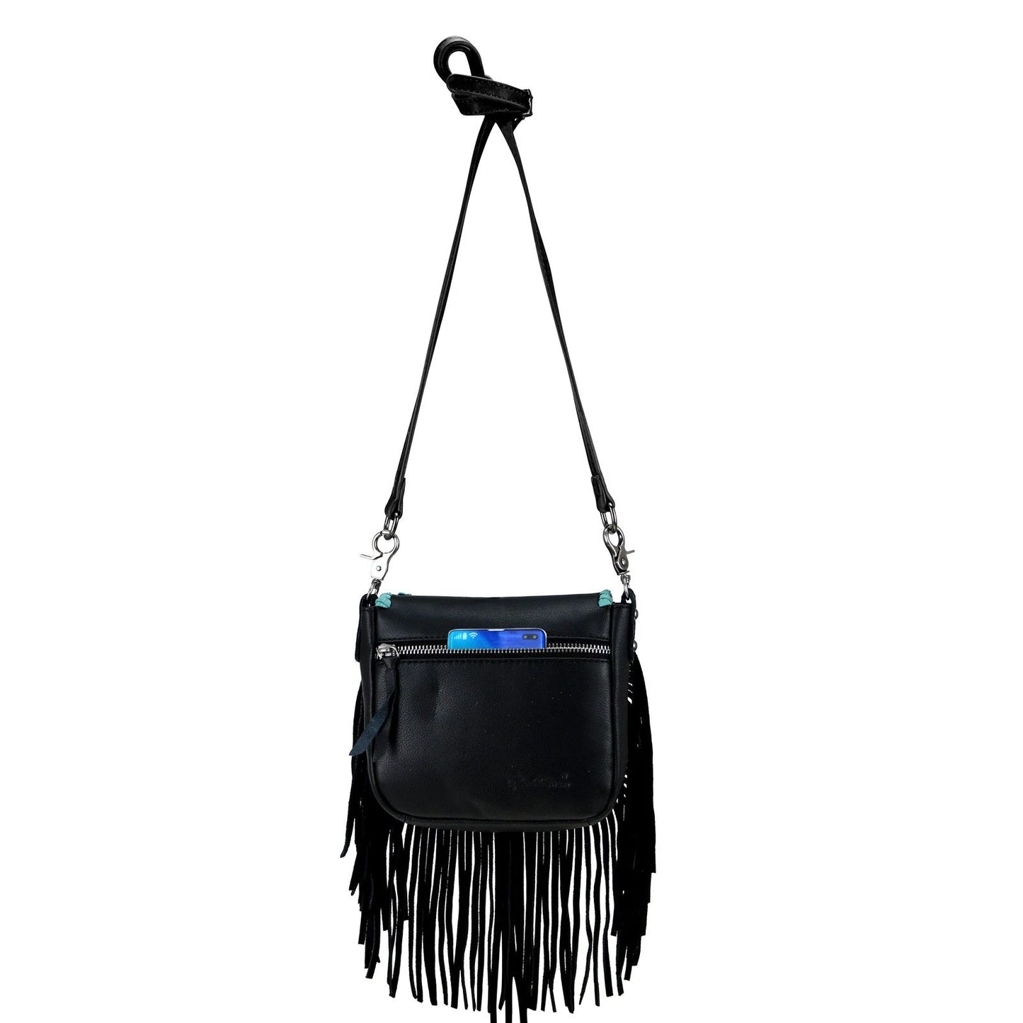 Basketweave Fringe Crossbody