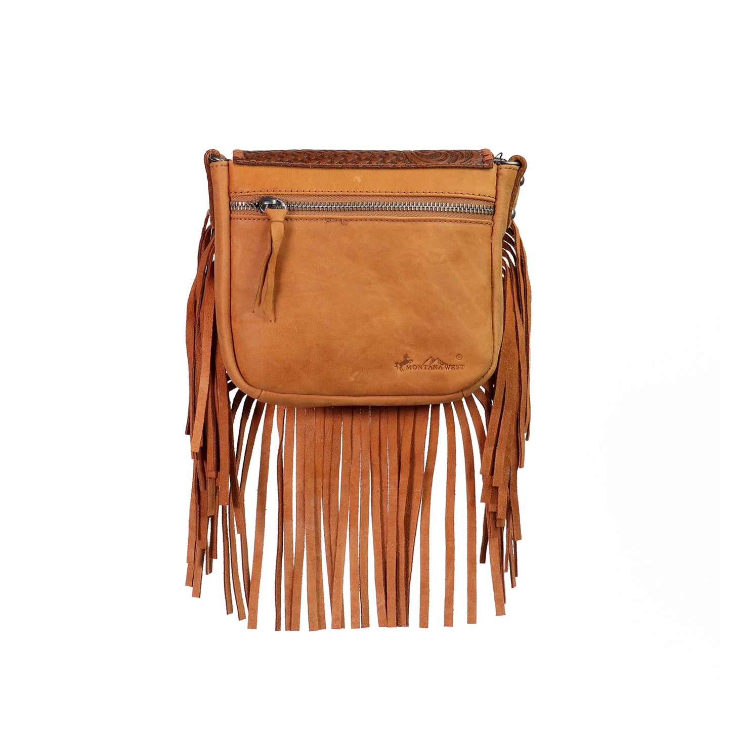 Basketweave Fringe Crossbody