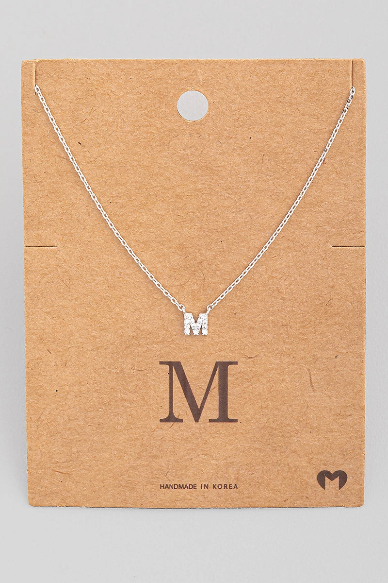 Mini Initial M Necklace