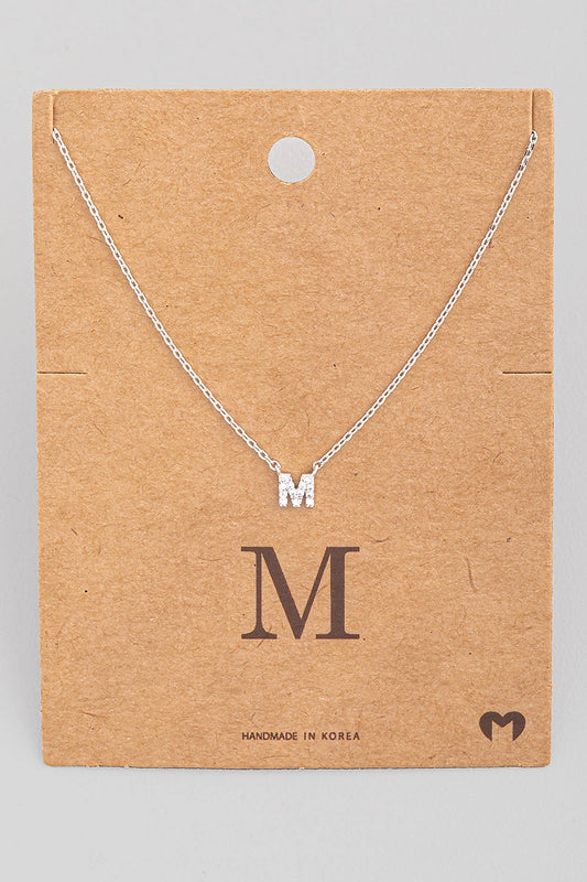 Mini Initial M Necklace