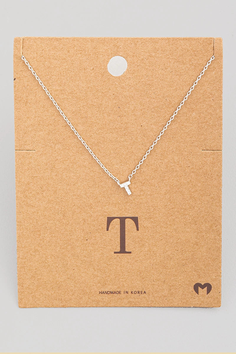 Mini Initial T Necklace